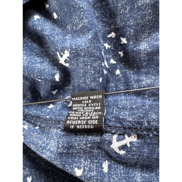 Carbon Mens XXL Navy and White Button-Up Shirt With Anchor and Bird Print - Picture 6 of 6